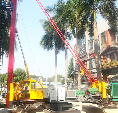 Walking-type Auger Drilling Rig Worksite