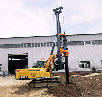 Excavator-modified Rotary Drilling Rig Worksite