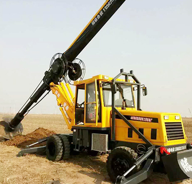 Wheel-mounted Rotary Drilling Rig Worksite