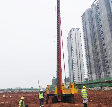 Crawler-mounted Auger Drilling Rig Worksite